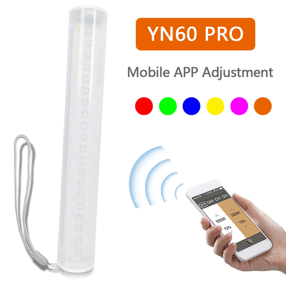 Светодиодная лампа YONGNUO YN60 Pro 3200 5500K RGB со встроенным аккумулятором 5200 мА ·