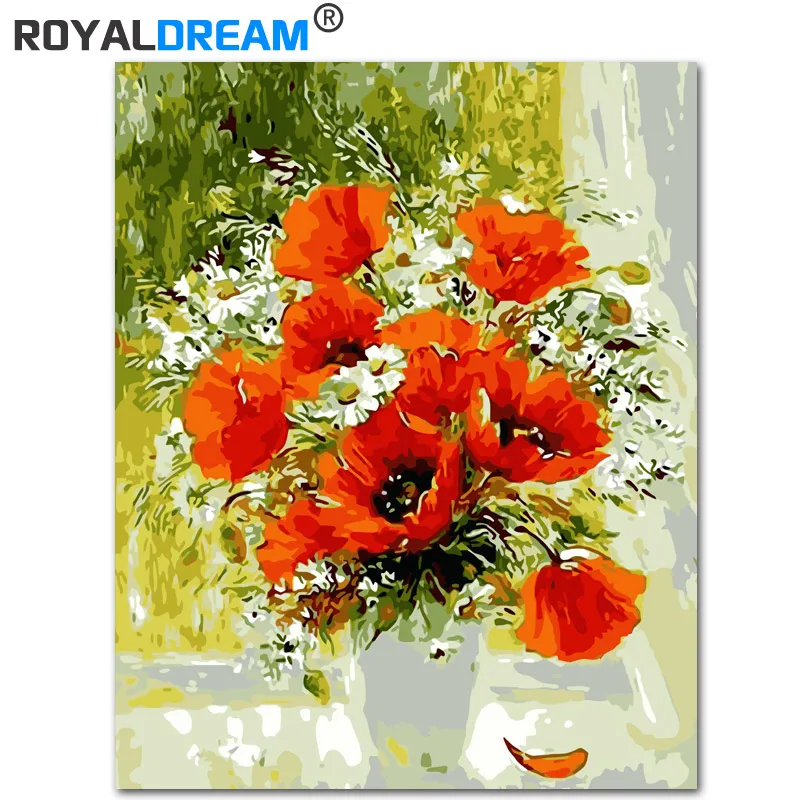 Красная маковая краска ROYALDREAM для самостоятельного рисования по номерам