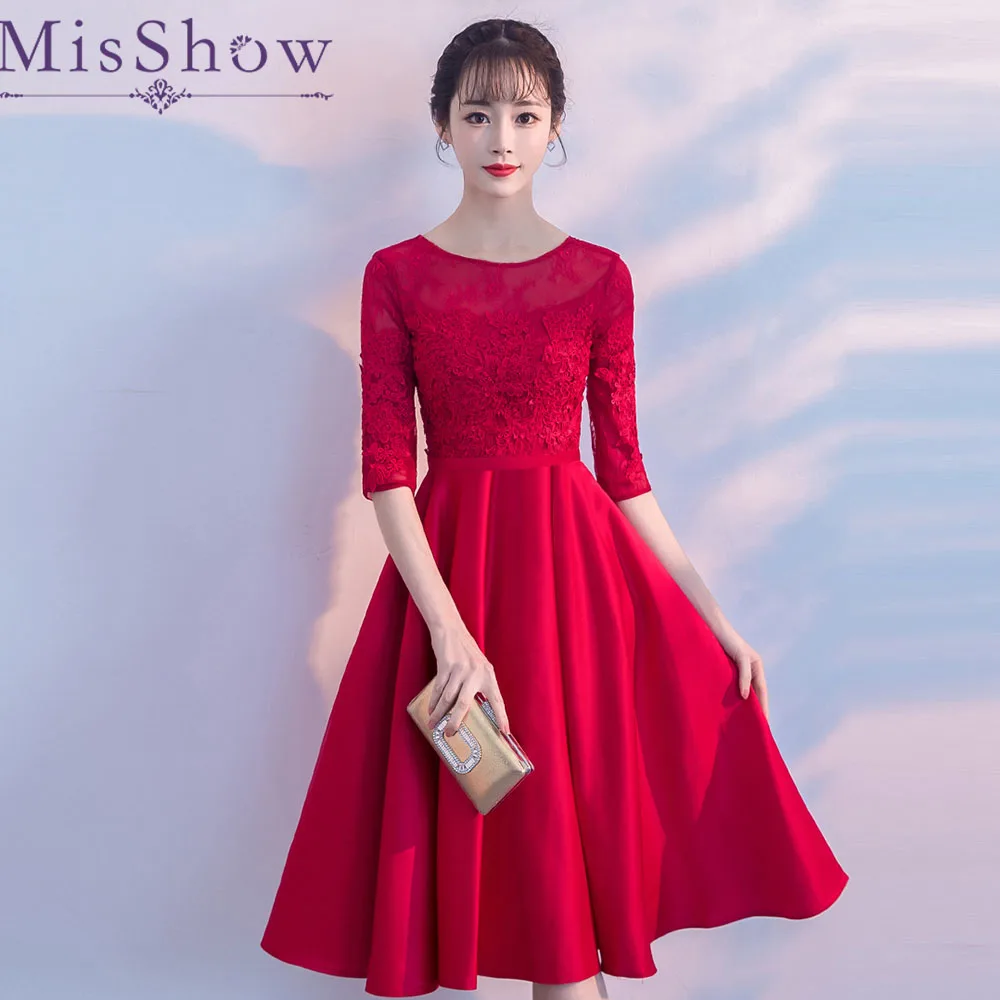 2019 торжественное платье женское элегантное короткое вечернее атласное цвет