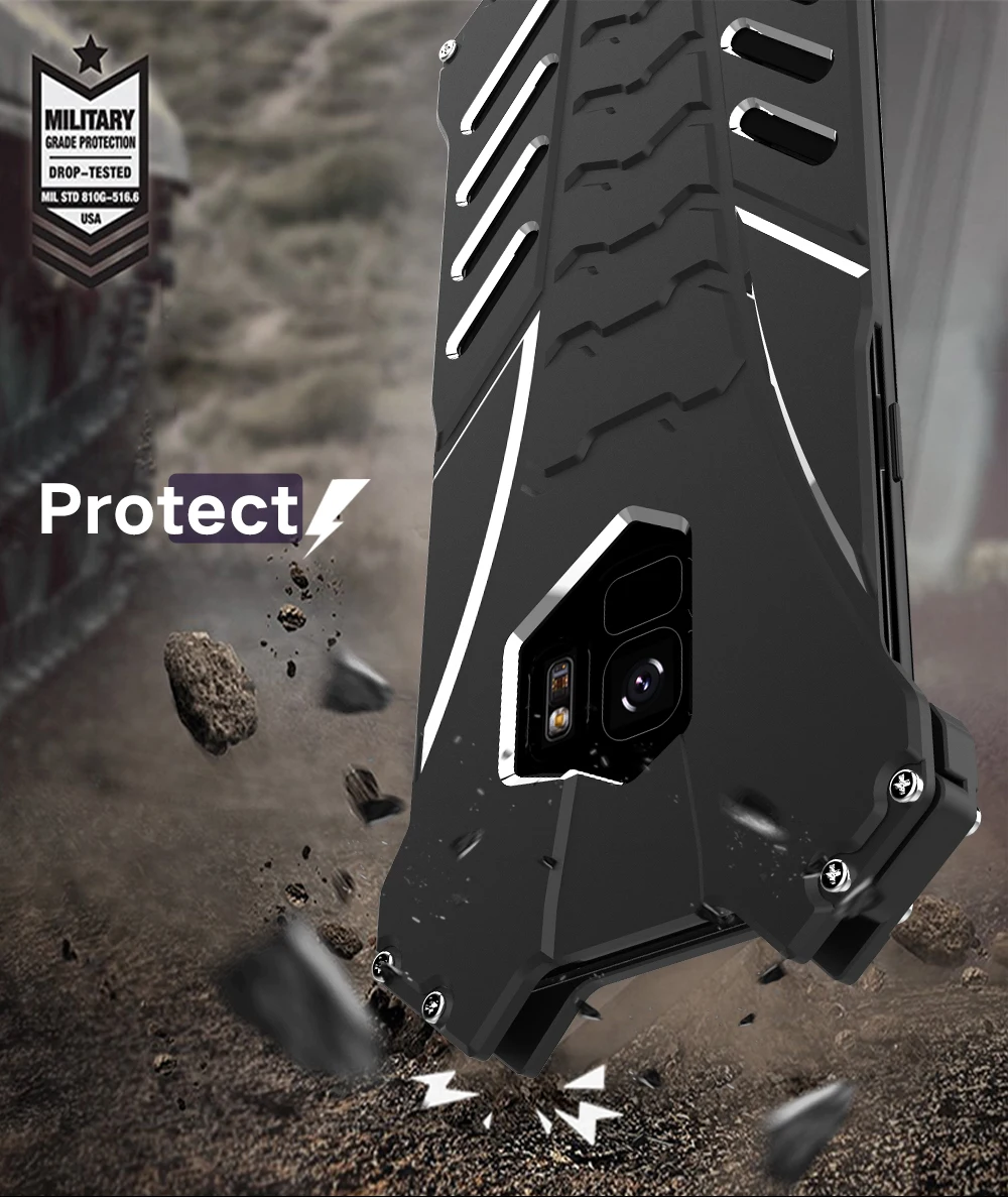 Роскошный противоударный чехол Heavy Duty Защита Бэтмен Броня Алюминий чехол для телефона для Samsung Galaxy S8 S9 Plus Note 8 9 S7 S7 край