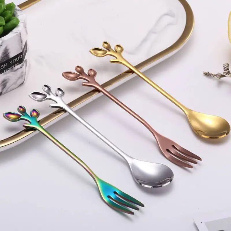 Набор посуды из нержавеющей стали вилки ложка для размешивания кофе креативная