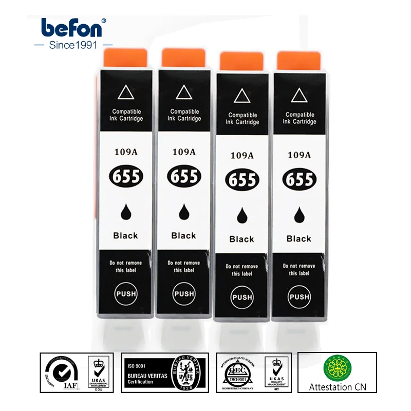 Befon X4 черный 109A принтер картридж Замена для HP 655 XL CZ109 чернильный с чернилами deskjet