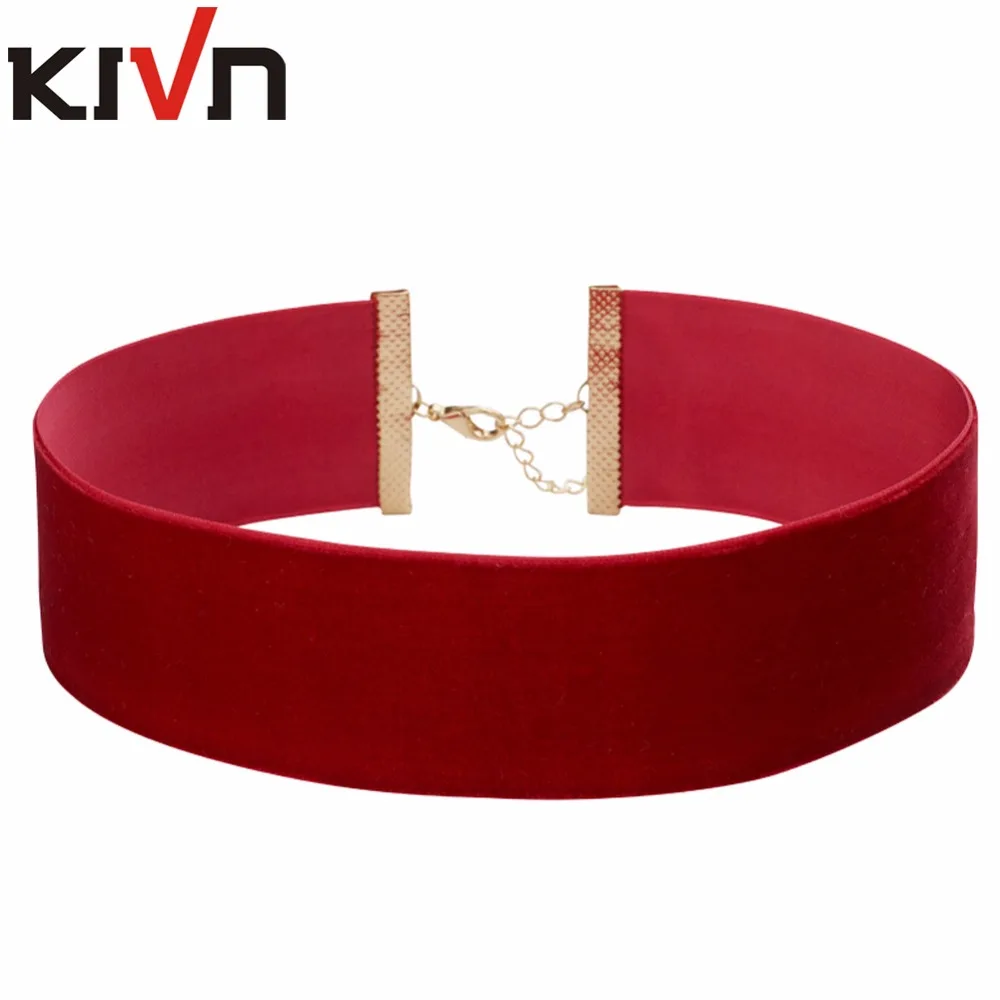KIVN модные ювелирные изделия синий и красный бархат чокер воротник ожерелья для