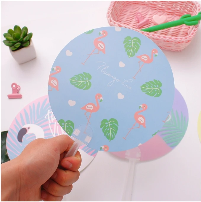 Милый японский мультяшный детский ручной веер с принтом животных для танцев