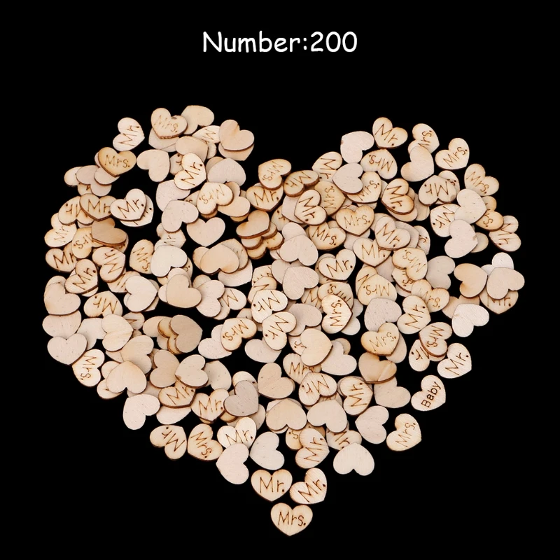 Новинка 200 шт. MR./MRS. Деревянный стол с сердцем Конфетти Свадьба Вечеринка