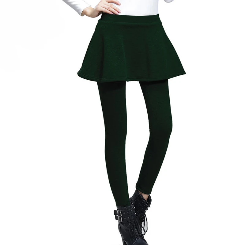 Юбка трапециевидной формы + длинные брюки женские черные зимние леггинсы размера