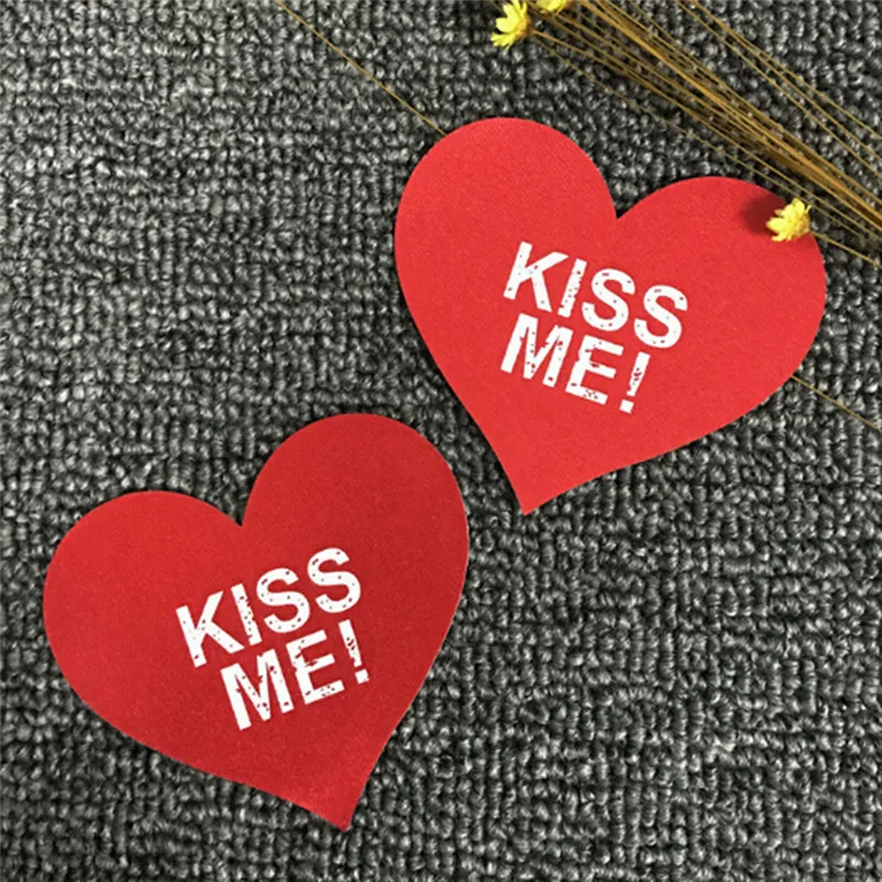 5 пар &quotKiss me&quot сексуальный самоклеющийся бюстгальтер в форме сердца невидимая