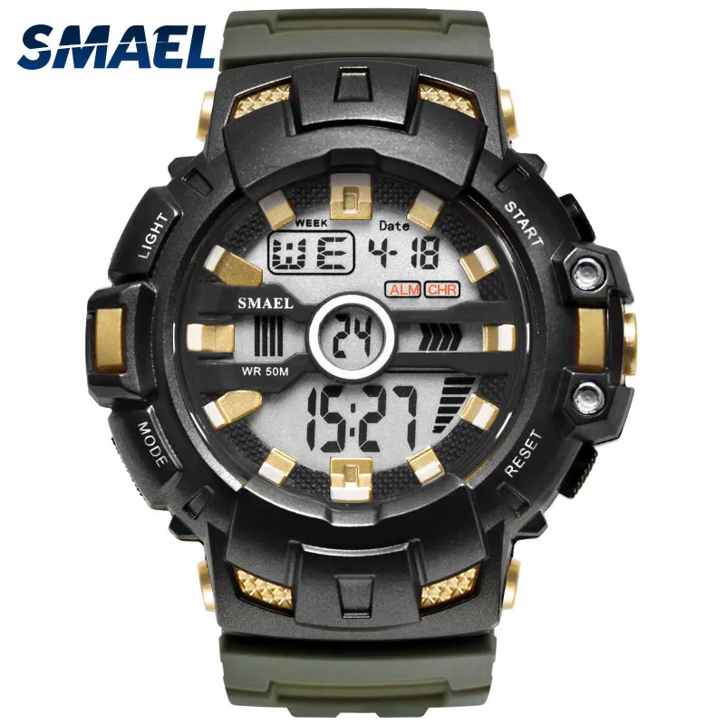 

SMAEL Luxury Brand Mens Sports Watches Dive 50m Digital LED Military Watch Men Fashion Casual Electronics Wristwatches Relojes