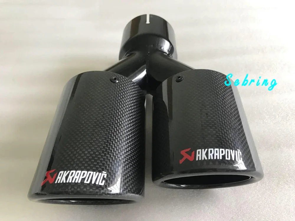 1 шт. Автомобильная модификация AKRAPOVIC универсальная двойная глянцевая черная Автомобильная выхлопная труба для Audi