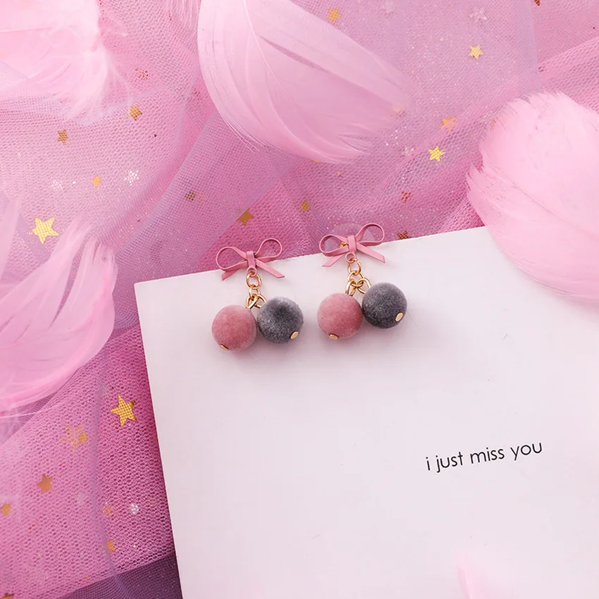 Модные розовые серьги в Корейском стиле милые геометрические треугольные