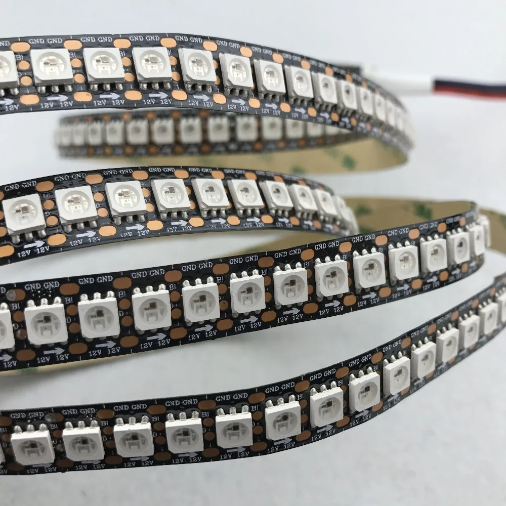 WS2815 DC12V адресуемый полноцветный RGB 5050 светодиодный полосы; 144 светодиодный s/m; 2 м; не водонепроницаемый; IP33; Черный PCB