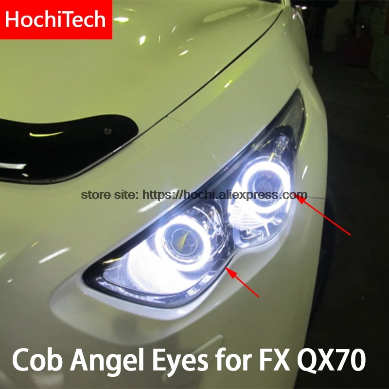 Для Infiniti FX QX70 FX35 FX37 FX50 2009 2013 COB светодиодный дневсветильник Белый Halo Cob Led Angel Eyes