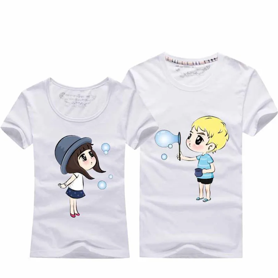 Футболка в стиле Харадзюку для влюбленных пар мужчин и женщин весна-лето 2019 |