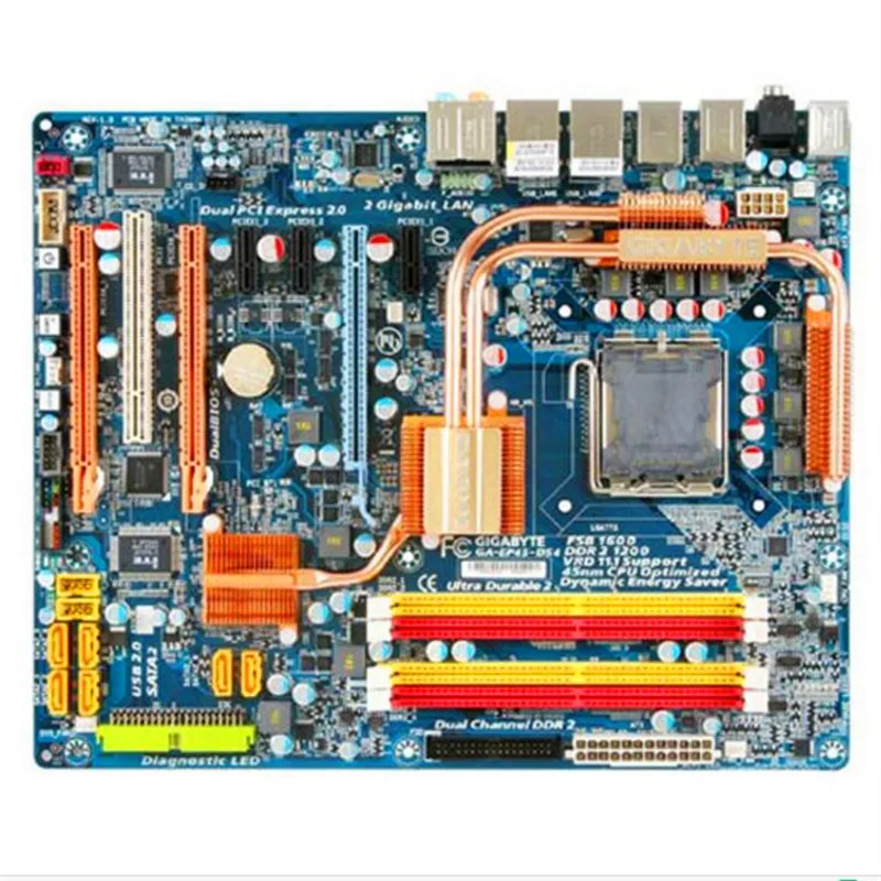 Материнская плата для Gigabyte оригинальная б/у настольного ПК разъем P45 LGA 775 DDR2 ATX