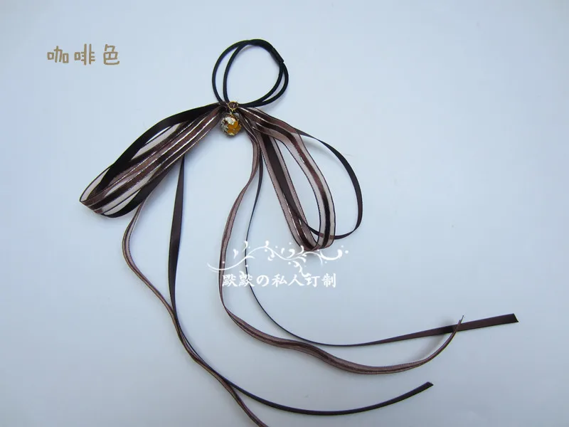 Античные hanfu ленты аксессуары для волос Волшебный путь он Сюэ Ян COS w без зависти с милой красной лентой для волос колокольчик веревка - Цвет: Brown