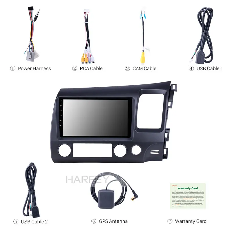 Harfey для Honda Civic RHD 2006 2011 9 дюймов Android 8 1 HD сенсорный радио с Bluetooth и GPS USB AUX поддержка
