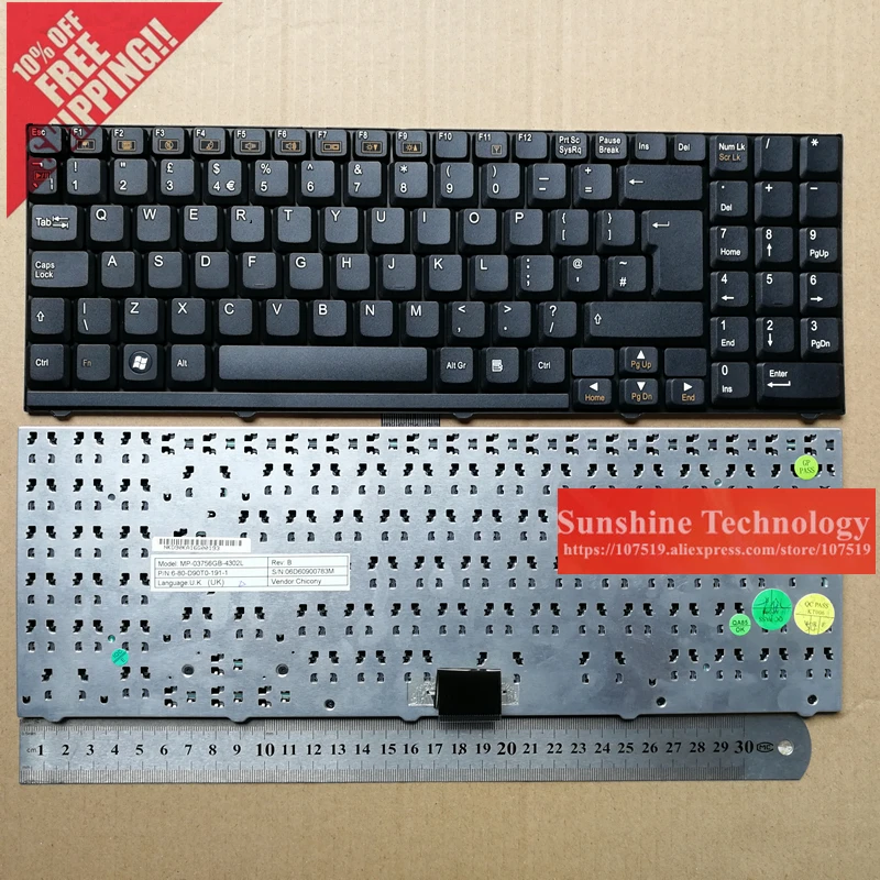 US/UK/Greek/Germany layout New laptop keyboard for CLEVO D900 D27 D470 M590 D70 MP-03753U4-4304L | Компьютеры и офис