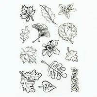 ylcs024 leaves silicone clear stamps for scrapbooking diy album cards making decoration transparent stamps rubber stamp 1116cm