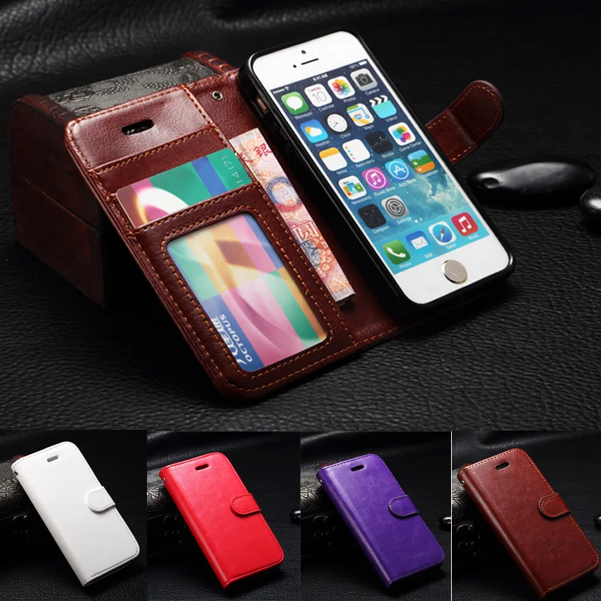 Чехол с откидной крышкой для iphone X Xs max Xr 8, 7, 6, 6 S, Plus, 5, 5S SE Роскошный чехол-портмоне в ретро-стиле чехол кожаный Силиконовый ТПУ Корпус сумка чистый Чехол-держатель с Etui
