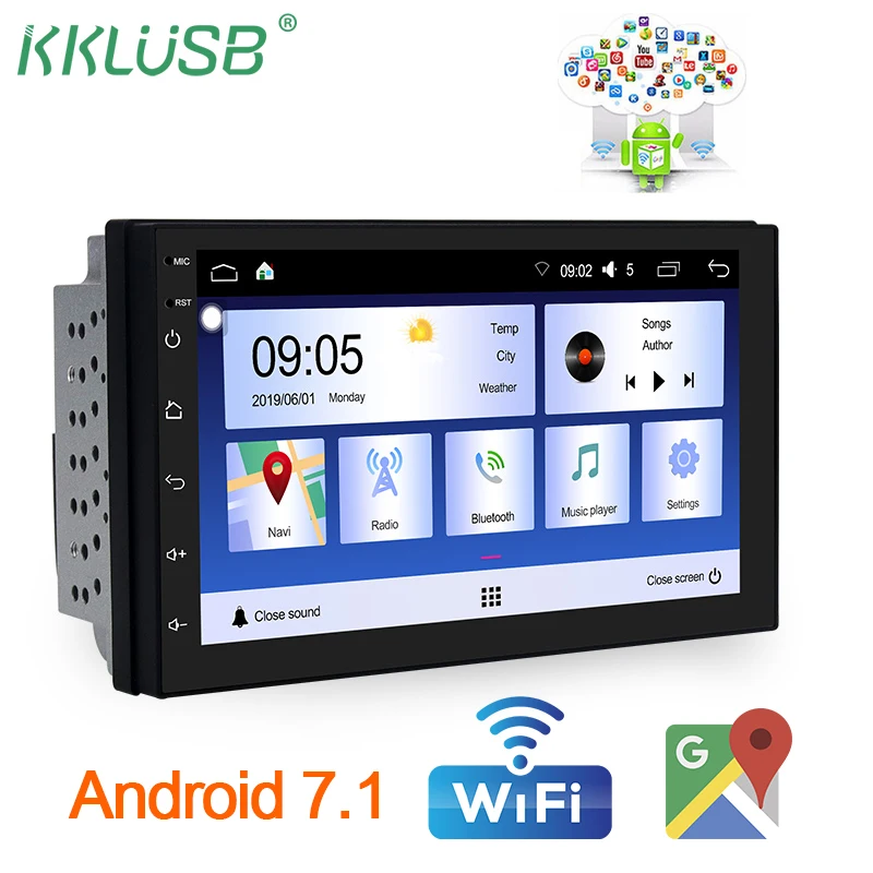 Автомобильный мультимедийный плеер Andriod GPS навигация 2DIN HD Авторадио WiFi USB FM 2 Din 7