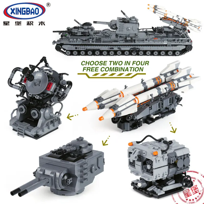 XingBao 06006 3663 шт. Творческий Мпц военные серии KV-2 бак набор образования детей