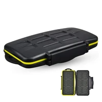 portable water resistant sd micro sd card case camera memory card organizer box 24 slots for sd sdhc sdxc and micro sd cards