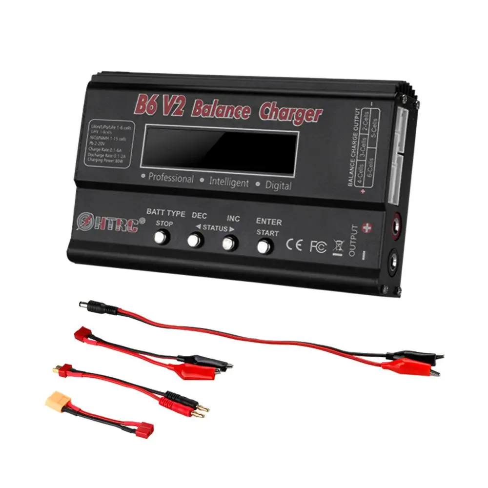 Black without Box HTRC iMax B6 V2 LiPo зарядное устройство 80 Вт светодиодный баланс Dis зарядное устройство для Lipo Li-Ion LiFe NiCd NiMH LiHV PB Зарядное устройство - Цвет: Black without Box