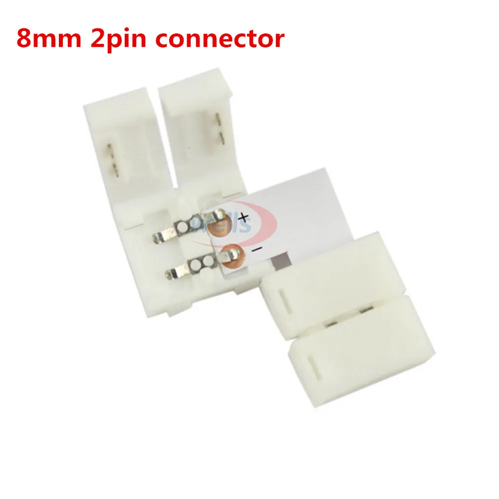 L образный светодиодный разъем 2 контакта 3 4 8 мм 10 для светодиодной ленты 3528 ws2811