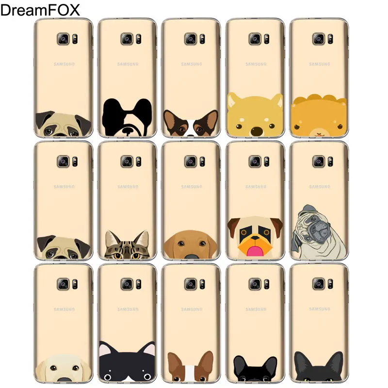 DREAMFOX L053 забавная для кошек собак Мягкий ТПУ силиконовый чехол samsung Galaxy Note S 7 8 9 10 10e