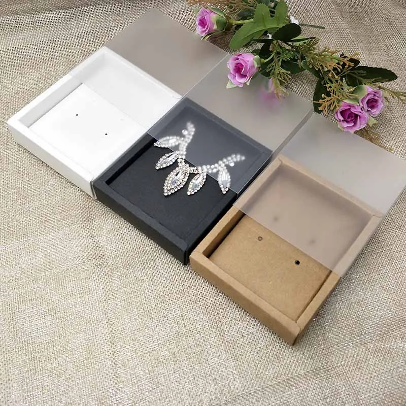 50 шт. карточка для ожерелья прозрачная коробка из ПВХ с матовым покрытием