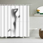 Одинарная двойная занавеска для душа с индивидуальным дизайном, водонепроницаемая занавеска для ванной из полиэстера с защитой от плесени и 12 крючками