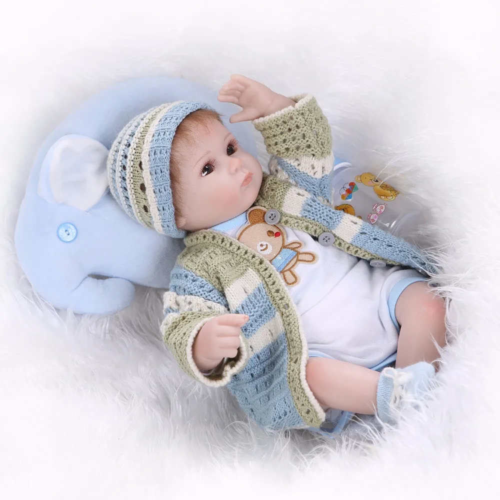 NPK 16&quot Reborn Silicone baby dolls With Cotton Body Dressed in Nice Sweater Lifelike newborn babies girls toys | Игрушки и хобби