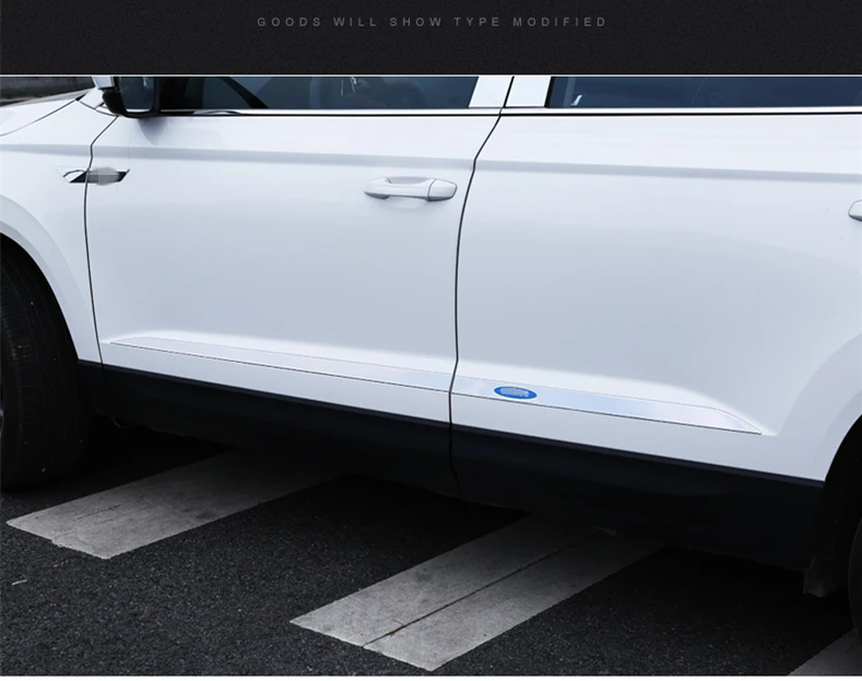 blue logo Для SKODA KAROQ-19 водонепроницаемый универсальный автомобильный боковой протектор двери бампер полосы-наклейки декоративные аксессуары для предотвращения столкновений - Цвет: blue logo