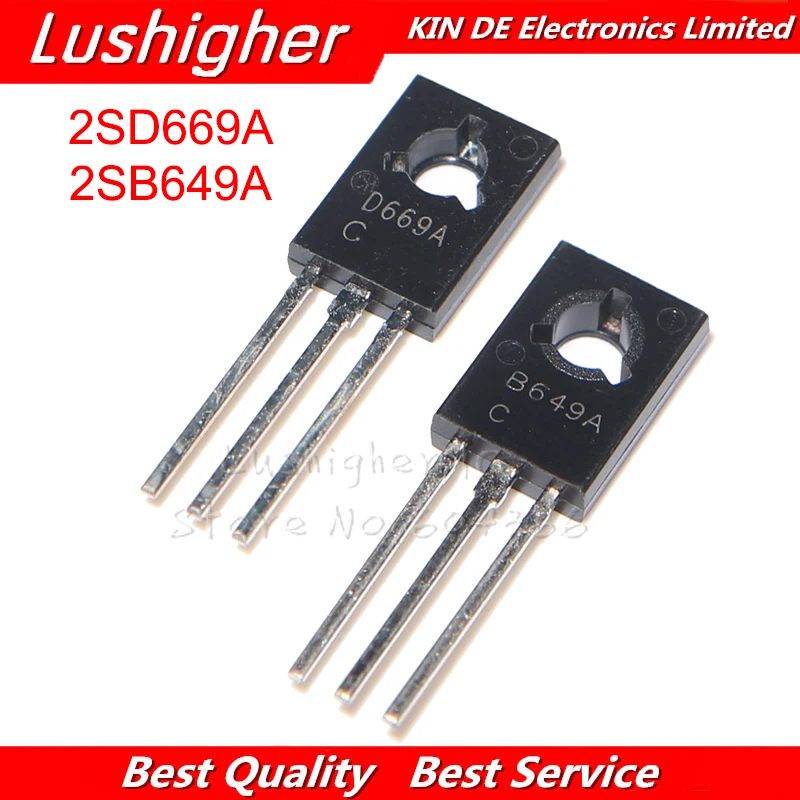 10 пар транзисторов 2SD669A 2SB649A D669A + B649A TO-126 всего 20 шт. | Электронные компоненты и