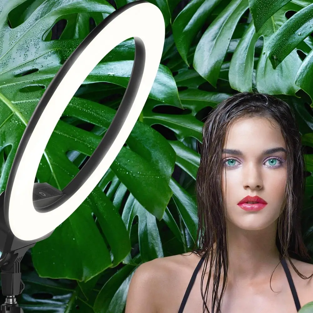 16 дюймовая светодиодная кольцевая лампа для фотосъемки на YouTube подставка