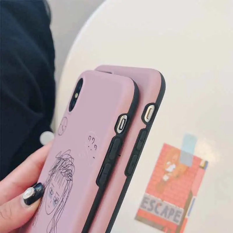 JIBAN Ins иллюстрация девушка телефон оболочки для iphone xs max XR X чехол телефона мягкий