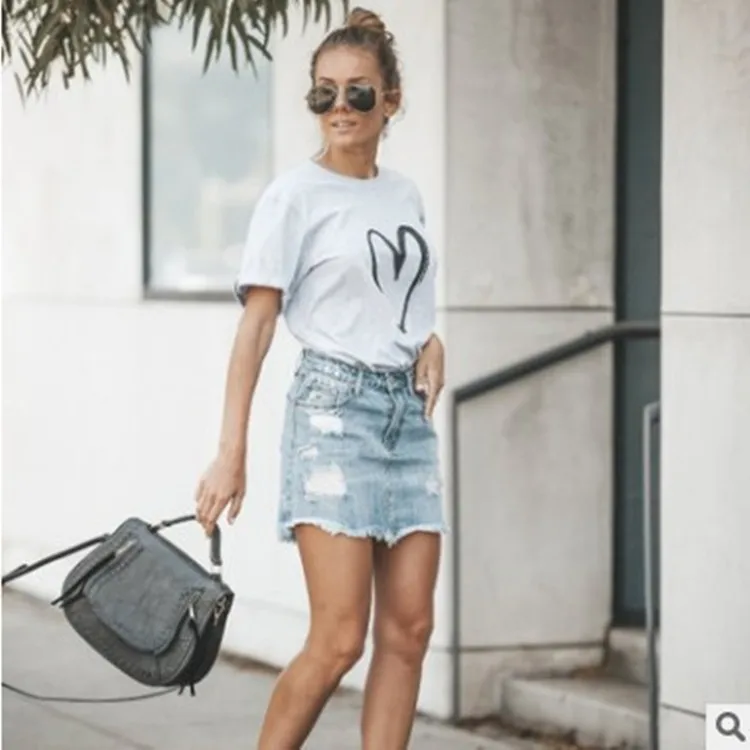 

women t-shirts tee top woman love heart print classics comfort elegance love female tshirt t tops love tee shirt