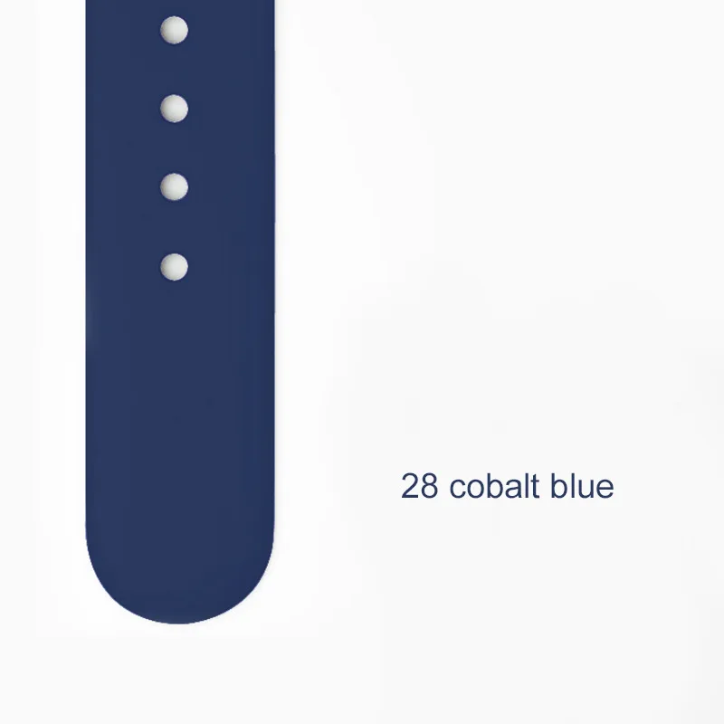 cobalt blue Мягкий силиконовый замена спортивный ремешок для наручных часов Apple Watch, версия 1, 2, 3, 42 мм, 38 мм, браслет на запястье, ремешок для smart watch 40 мм 44 ремень - Цвет ремешка: cobalt blue