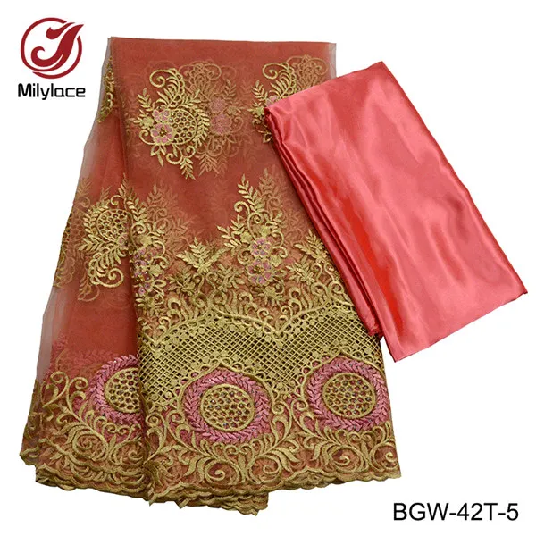 coral red Millylace африканская кружевная ткань бусы французская кружевная ткань коралловые вечерние кружевные ткани вышивка высокое качество свадебное кружево ELW-30 - Цвет: coral red