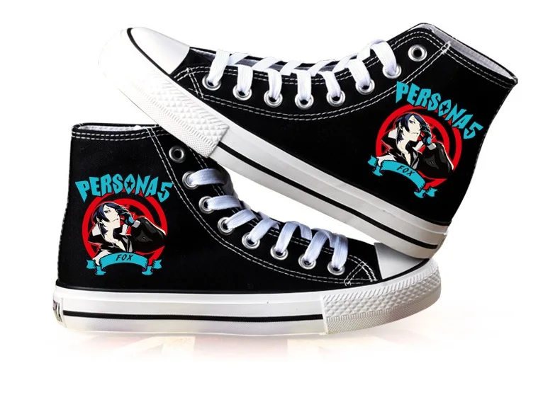 Высокое качество Q унисекс с рисунком из Аниме игра Косплэй Persona5 P5 обувь рюиджи Сакамото Anne Takamaki парусиновая обувь Persona 5 Высокая повседневная обувь - Цвет: B