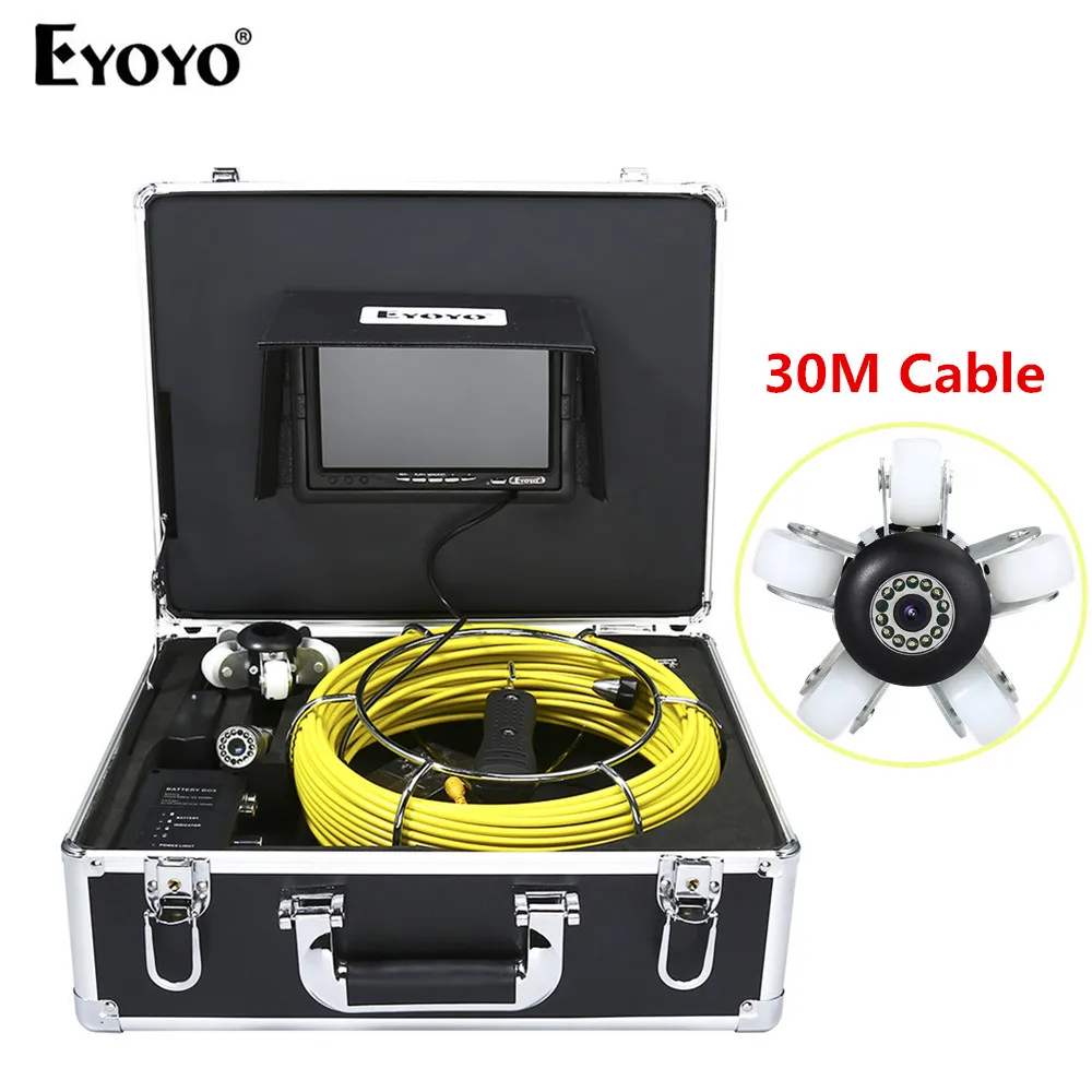 Eyoyo WF92 трубопроводная камера инспекции 23 мм 30 м 7 &quotTFT монитор HD 12 шт. Белый