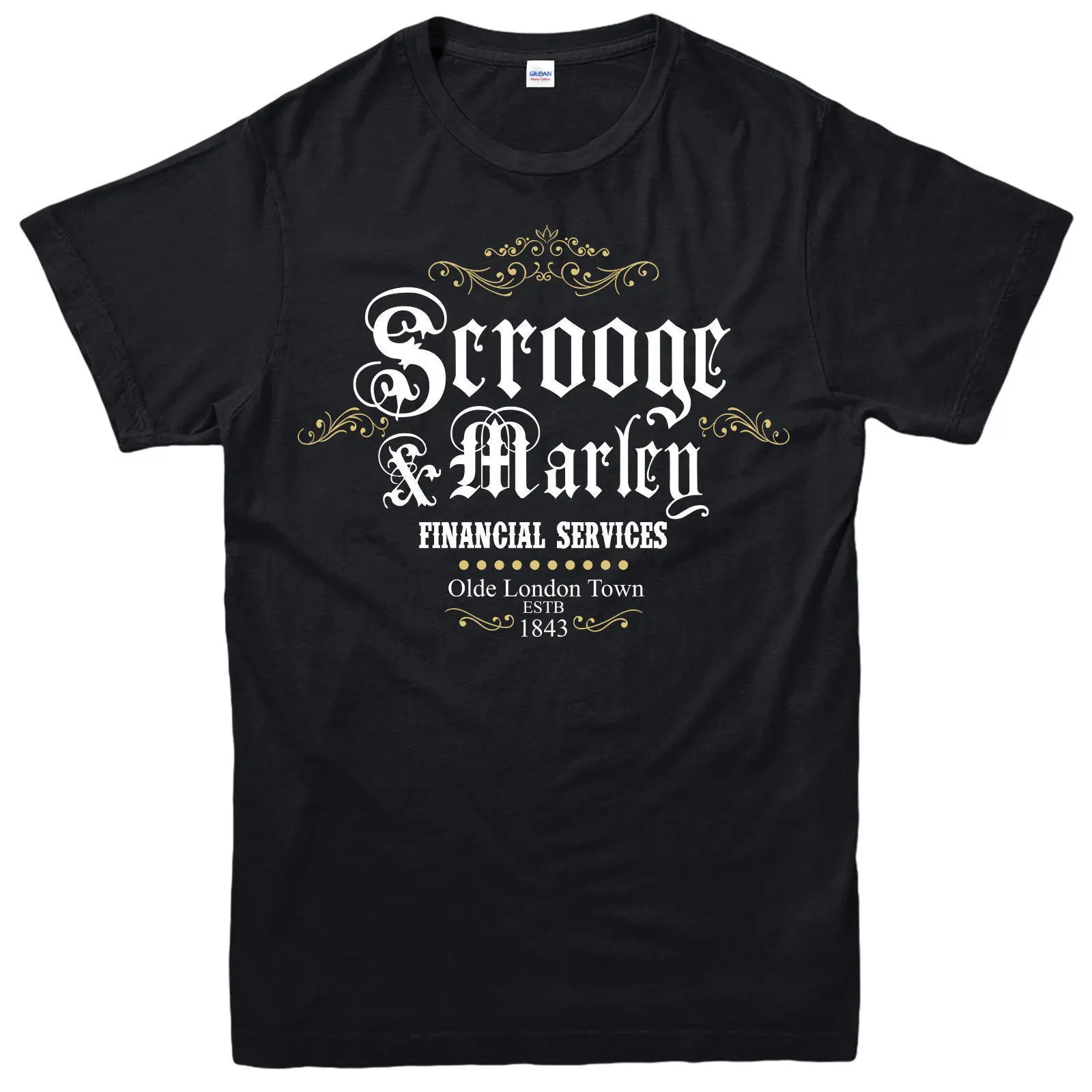 SCROOGE MARLEY t-shirt LONDON Christmas Carol Charles Dickens Gift тройник Топ Удобная футболка Повседневная с