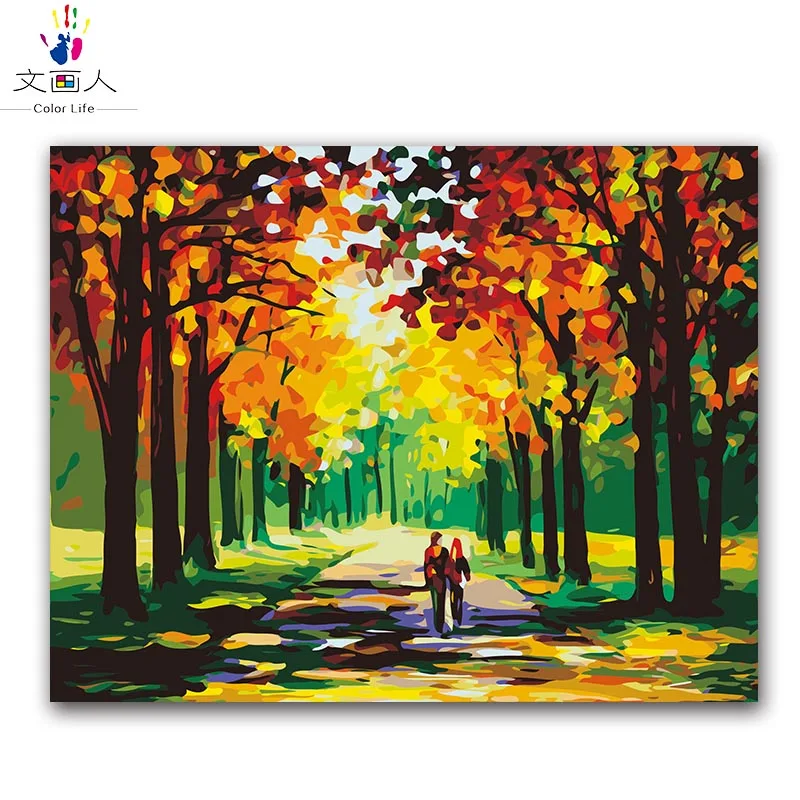 Diy Цифровая живопись по номерам красочные России улицы вид Романтическая ночь