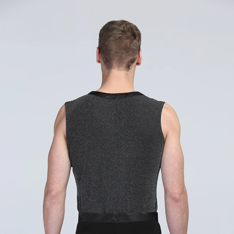 

2018 new men Latin dance Ballroom dancing sleeveless vest bodysuit high quality