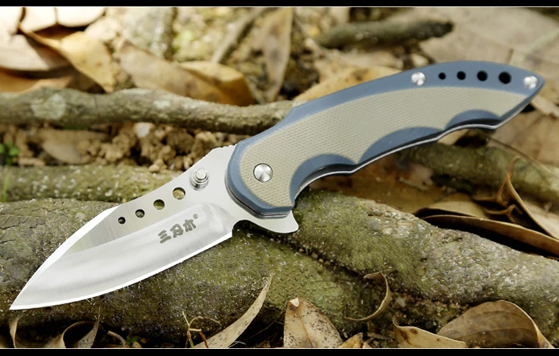 Sanrenmu 7078 складной нож 12C27 лезвие G10 ручка 58HRC хороший edc инструмент для кемпинга, охоты, туризма, приключений и домашнего использования