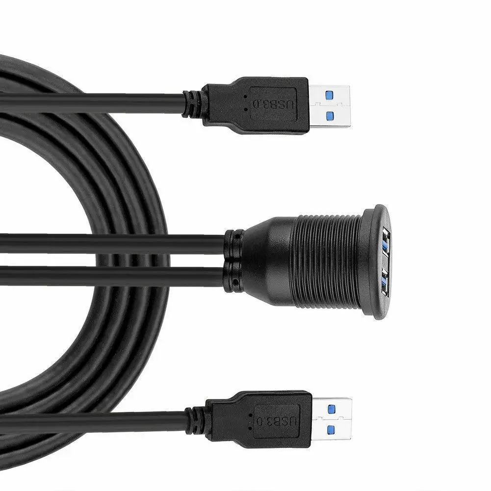 Встраиваемый переходник с двумя USB разъемами удлинитель для кабеля длиной 1 м