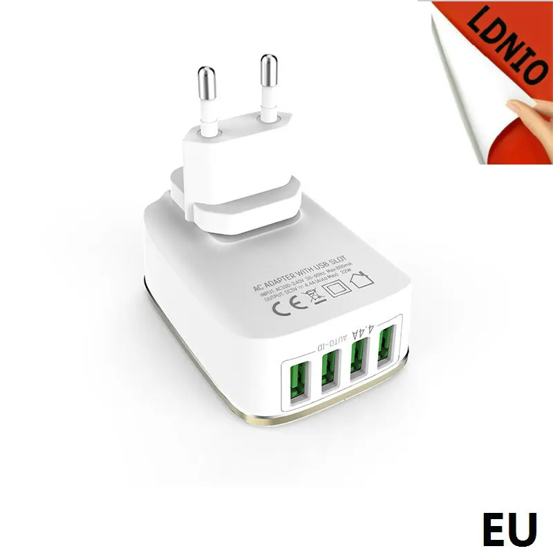 LDNIO Оригинальное 4 USB мульти порта 4.4A быстрое зарядное устройство EU/US/UK/AU Вилки