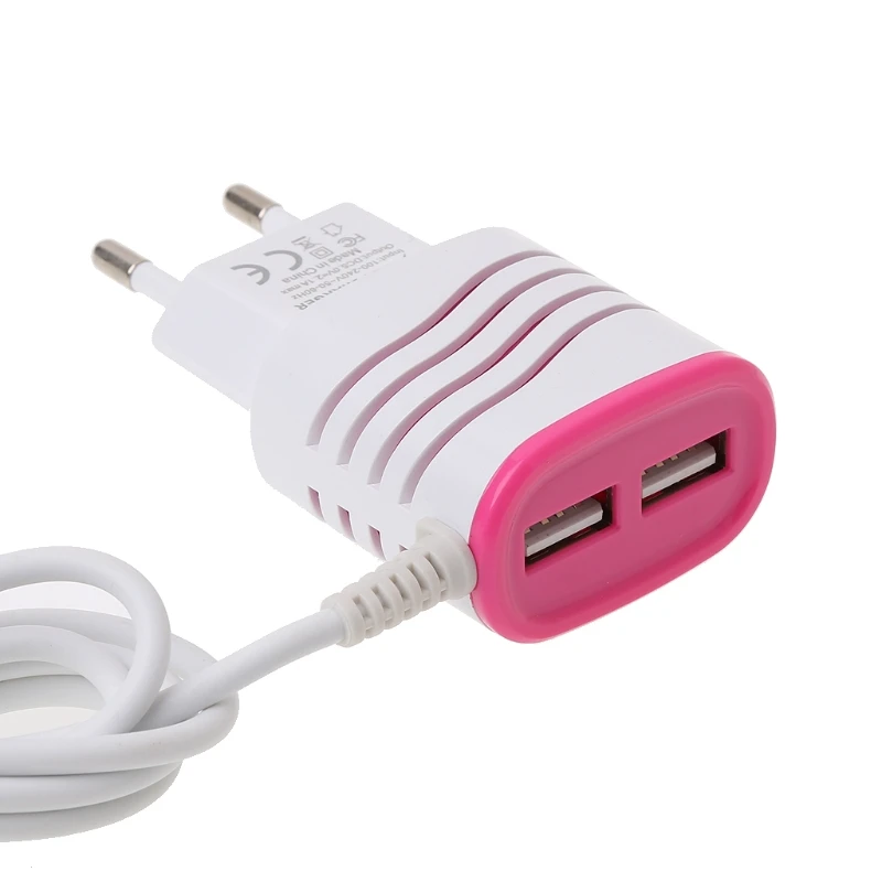 5 V 2.1A двойной USB домашние дорожные настенные AC зарядное устройство адаптер ЕС штекер Micro USB кабель