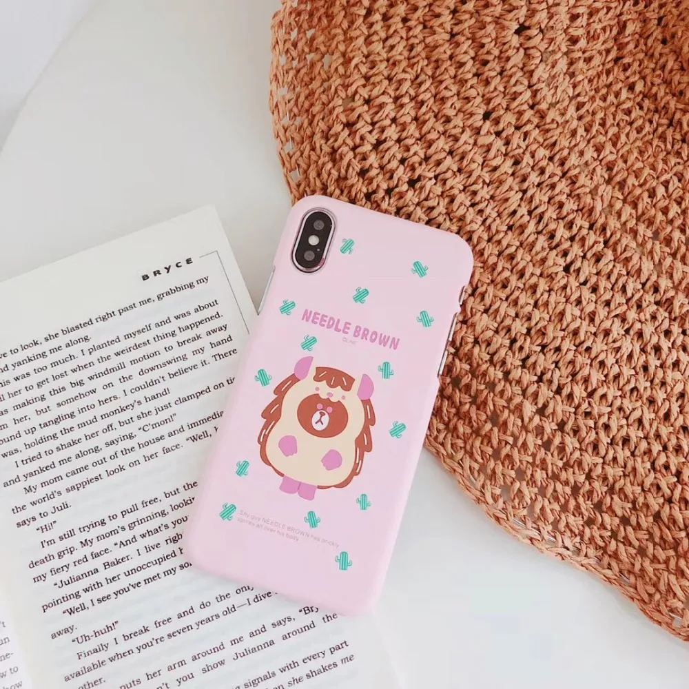 HoterTek Fashion Candy colors Matte Cartoon Bear Half Pack Hard Phone Shell For iPhone 6 7 plus iphone 8 Plus X |
