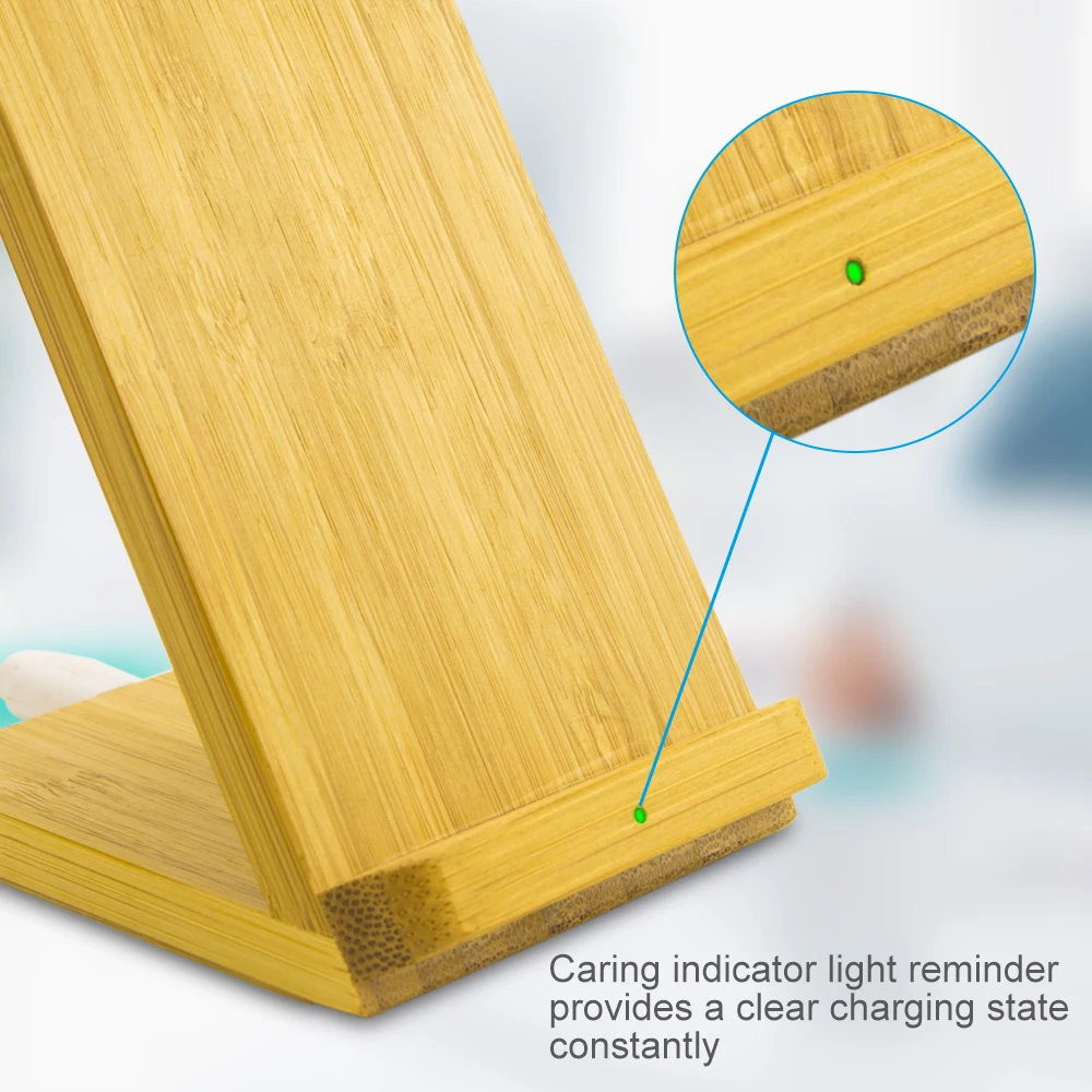 NYFundas bamboo беспроводной держатель для телефона Подставка зарядное устройство